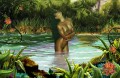 braun Nacktheit in jungfraufluß Originale Körperbilder stehen